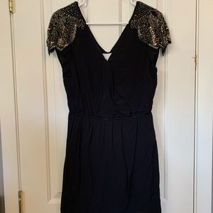 Kendall + Kylie Black Mini Dress w/ Beaded Accent Sleeves